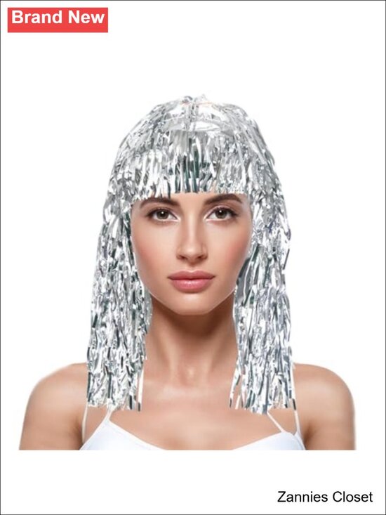 Accessories - 👻 Heat Resistant Metallic Tinsel Foil Fringe Wig for Halloween Cosplay Party